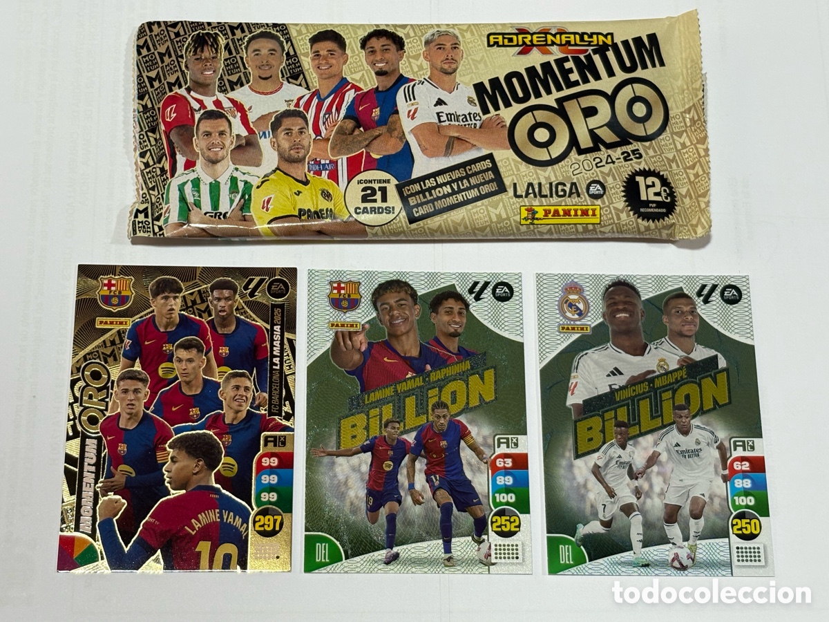 Cromos de F&uacute;tbol: Sobre Momentum Oro La Masia Adrenalyn 24 25 2024-25 Panini Lamine Yamal Billion