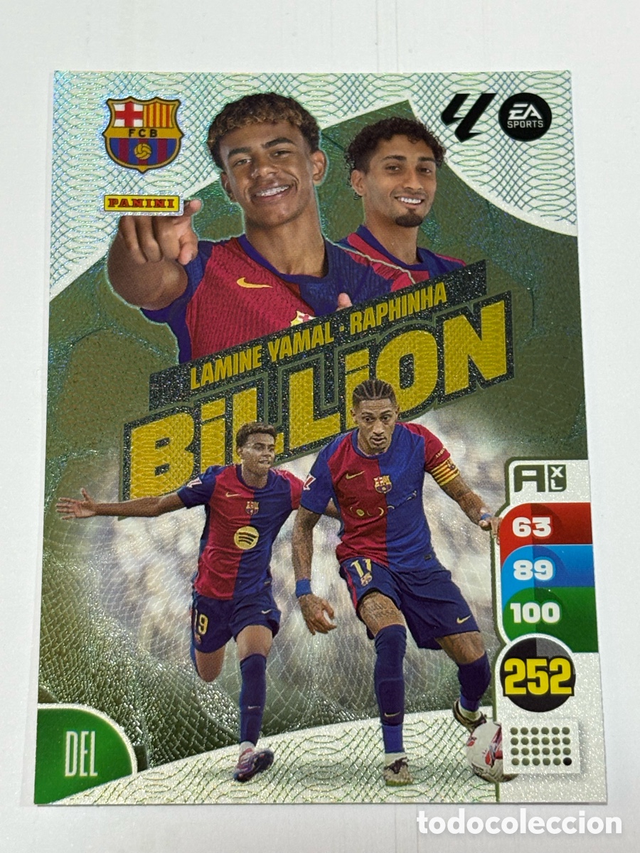 Cromos de F&uacute;tbol: Billion Lamine Yamal - Raphinha Adrenalyn 24 25 2024-25 Panini Barcelona Rookie