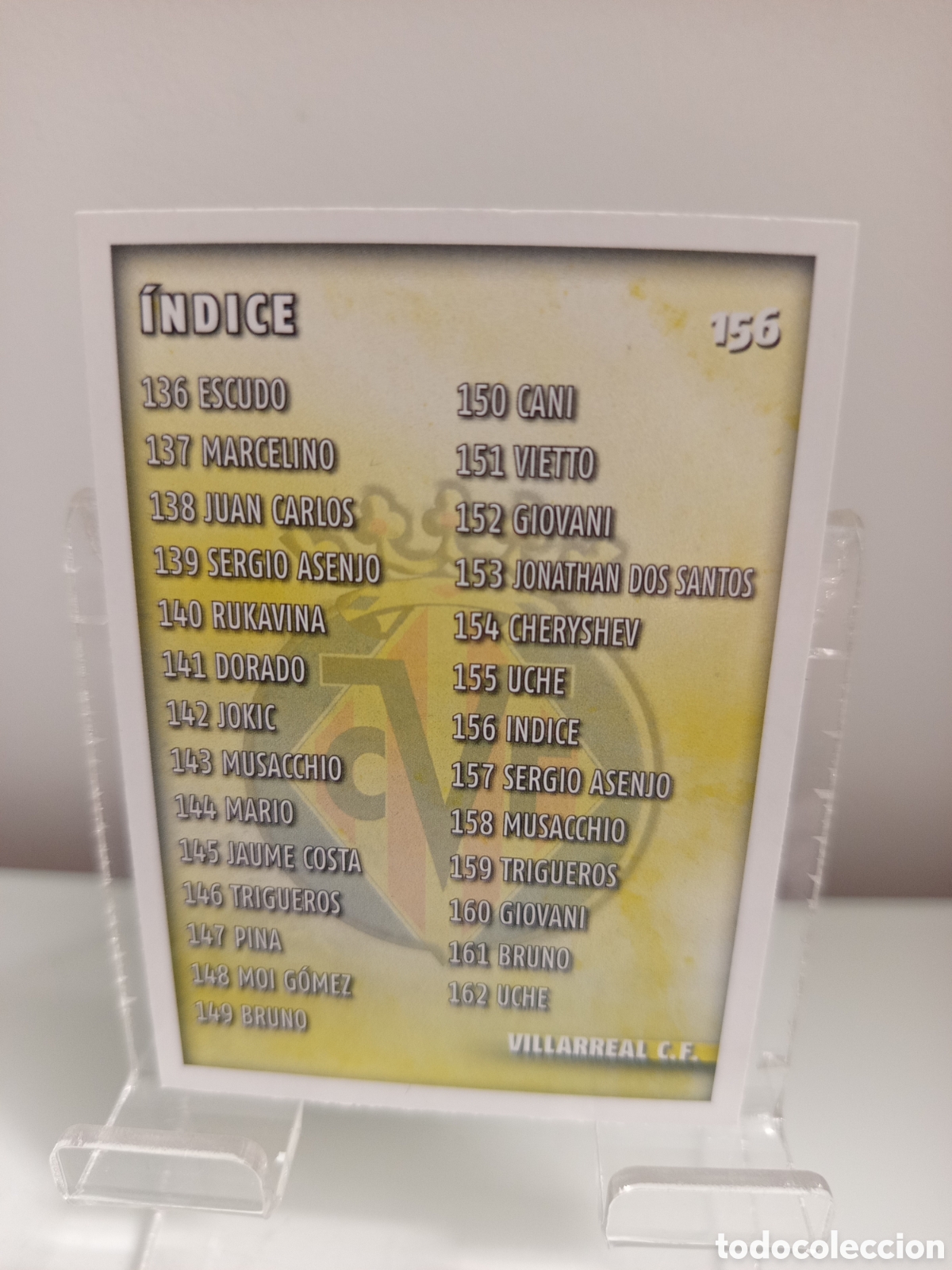 Cromos de F&uacute;tbol: ❇️ CROMO ⚽ &Iacute;NDICE VILLARREAL 156 FICHAS LIGA 2015 14 15 2014 2015 MUNDICROMO ❇️