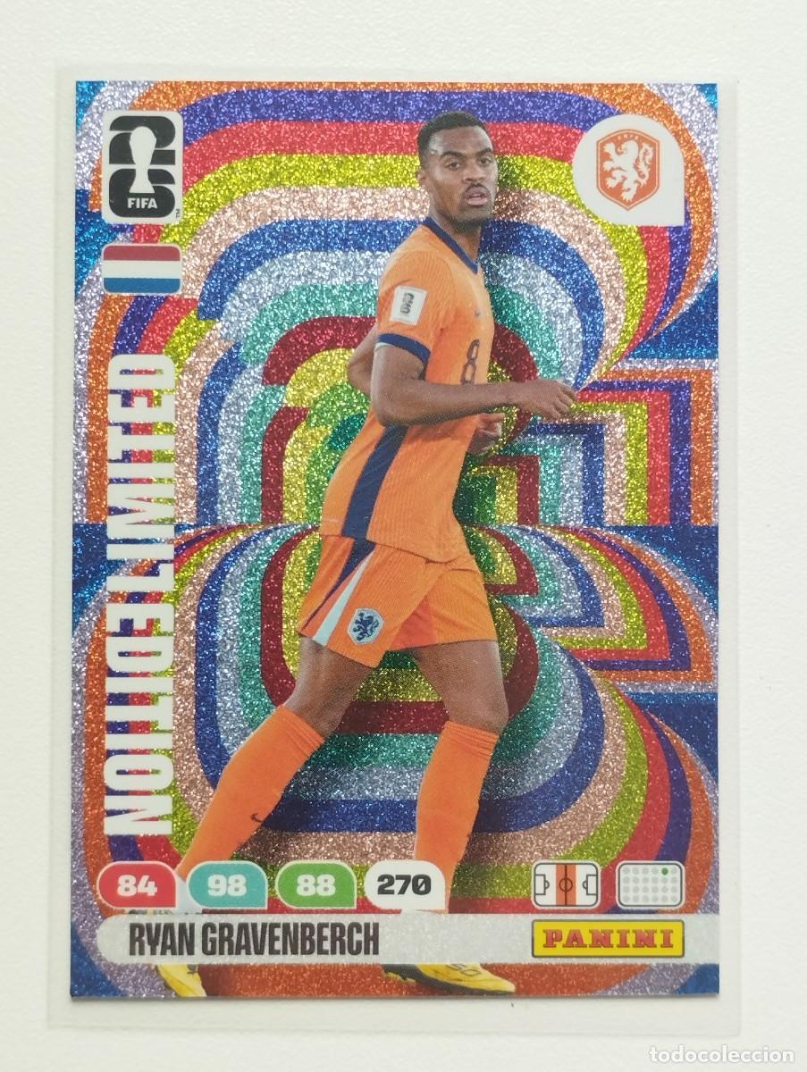 Cromos de F&uacute;tbol: CROMO CARD ADRENALYN MUNDIAL WORLD CUP 2026 LIMITED EDITION RYAN GRAVENBERCH PAISES BAJOS HOLANDA