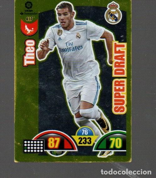 Cromos de F&uacute;tbol: CROMO DE FUTBOL DE LIGA 2017/18 DE XL ADRENALYN Y PANNINI DE REAL MADRID THEO N&ordm;417