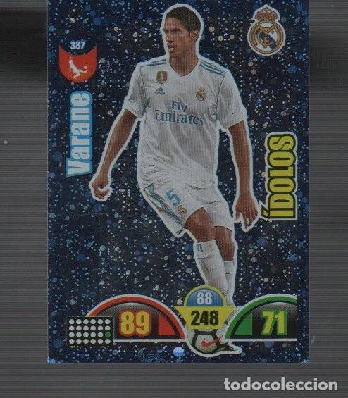 Cromos de F&uacute;tbol: CROMO DE FUTBOL DE LIGA 2017/18 DE XL ADRENALYN Y PANNINI DE REAL MADRID VARANE N&ordm;387