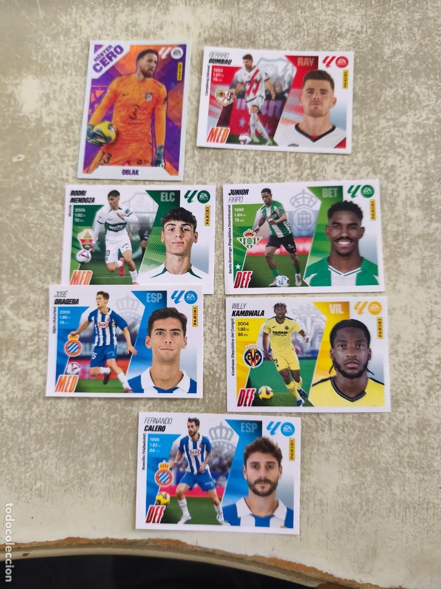 Fu&szlig;ball-Sticker: Lote 7 cromos liga 25 -26 nuevos