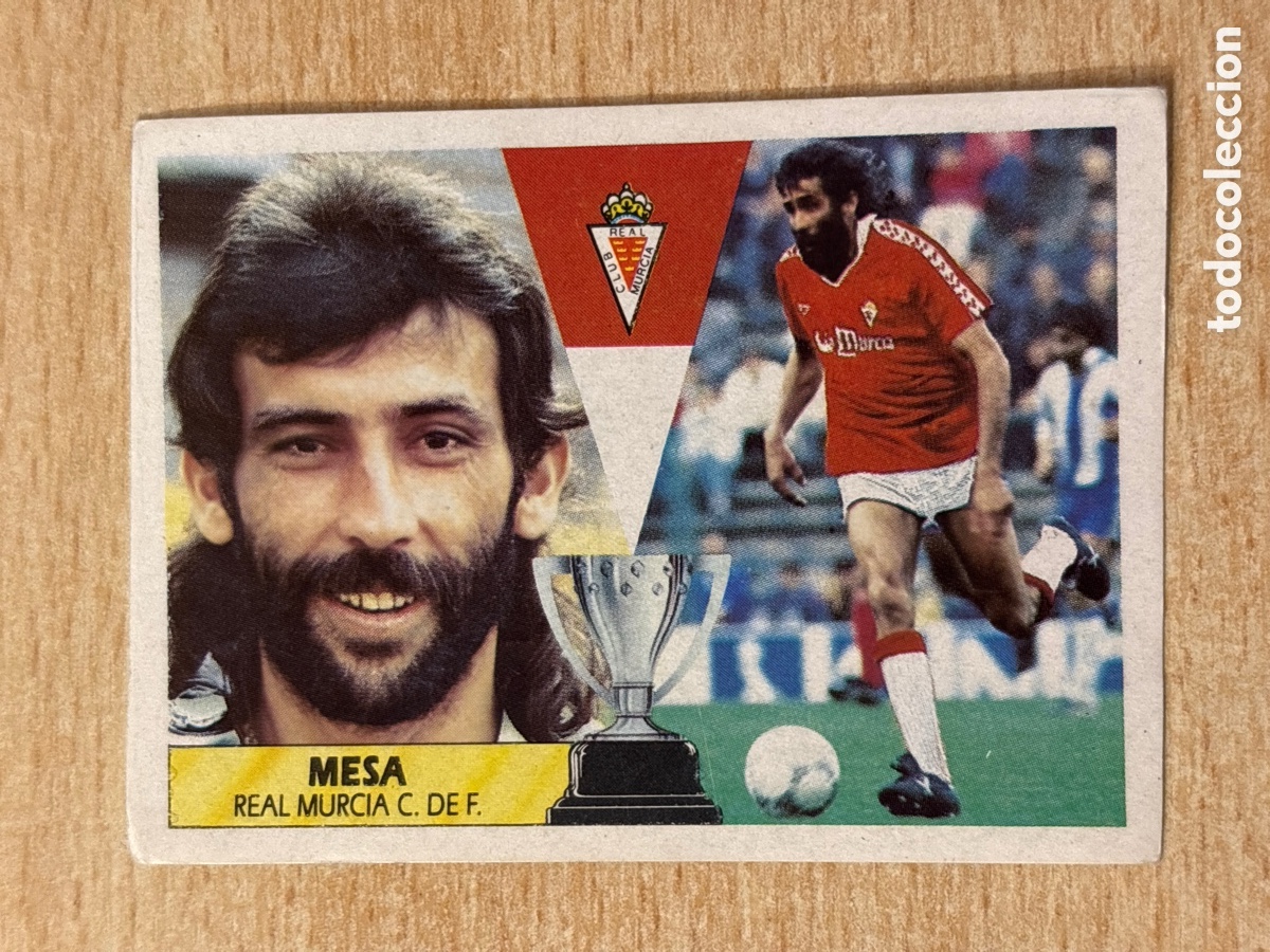 Fu&szlig;ball-Sticker: Mesa baja Real Murcia Ediciones Este 87 88 sin pegar