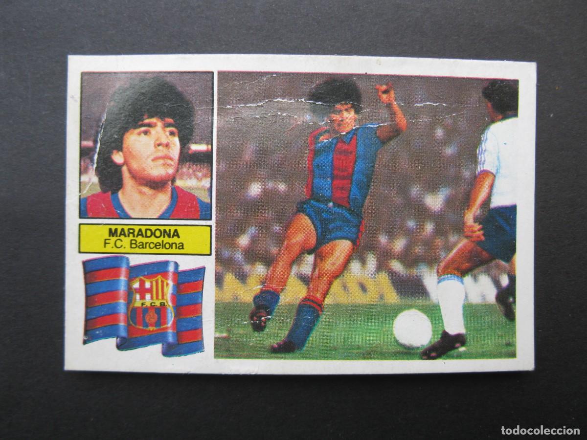 Figurine di Calcio: MARADONA (F.C. BARCELONA) - &Uacute;LTIMOS FICHAJES N&ordm; 6 - CAMPEONATO DE LIGA 82/83 - ESTE - DESPEGADO.