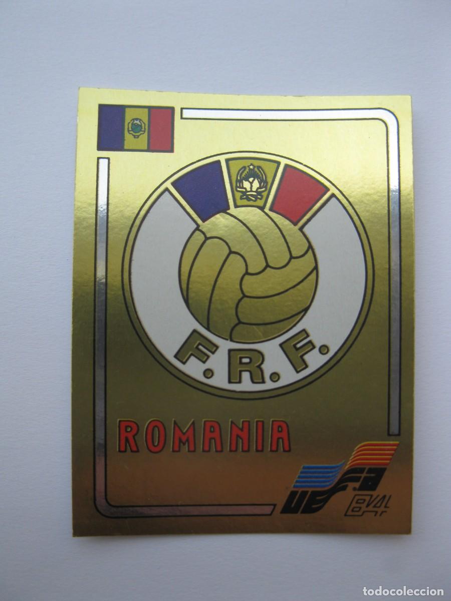Fu&szlig;ball-Sticker: EURO 84 - CROMO N&ordm; 186 - ESCUDO DE RUMANIA - PANINI - NUNCA PEGADO.