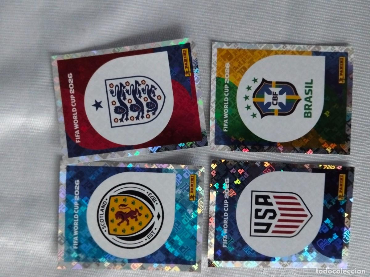 Figurine di Calcio: Lote 4 cromos Panini Mundial 2026 escudos