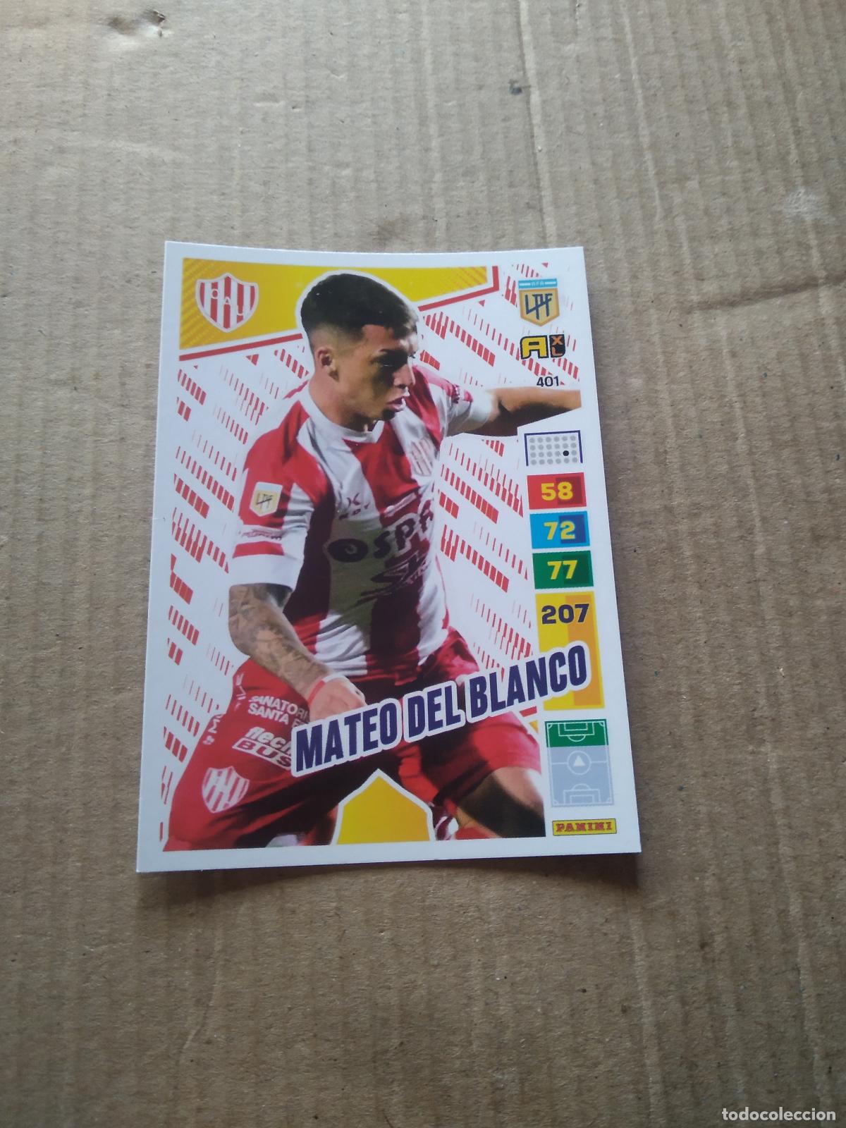 Cromos de F&uacute;tbol: 401 MATEO DEL BLANCO UNION CROMO FUTBOL PANINI ARGENTINO 2023 LIGA ARGENTINA ADRENALYN