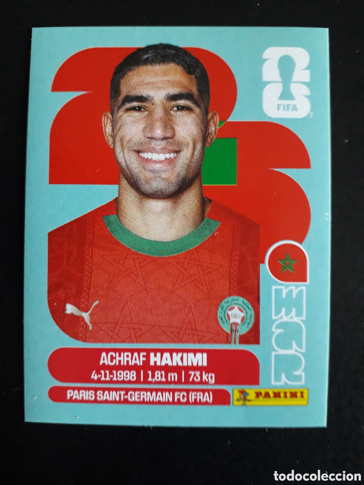 Cromos de F&uacute;tbol: HAKIMI MARRUECOS MAR 4 MUNDIAL F&Uacute;TBOL 2026 FIFA WORLD CUP PANINI SIN PEGAR PEDIDO M&Iacute;NIMO 3&euro;.