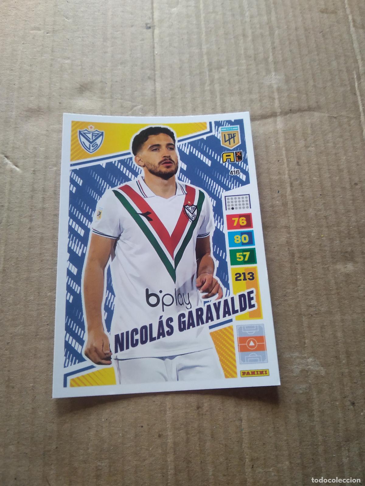 Cromos de F&uacute;tbol: 416 NICOLAS GARAYALDE VELEZ CROMO FUTBOL PANINI ARGENTINO 2023 LIGA ARGENTINA ADRENALYN