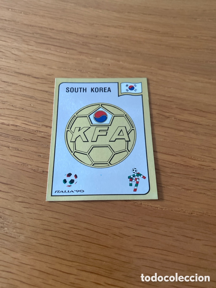 Cromos de F&uacute;tbol: Cromo panini mundial Italia 90 n&uacute;mero 316 escudo Korea Sur - Stickers album world cup Italy 1990