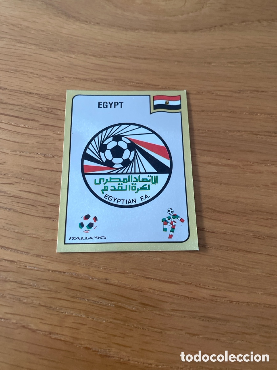 Cromos de F&uacute;tbol: Cromo panini mundial Italia 90 n&uacute;mero 439 escudo Egipto - Stickers album world cup Italy 1990