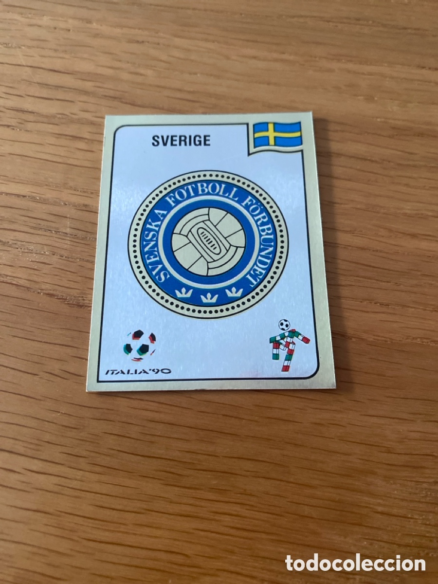 Cromos de F&uacute;tbol: Cromo panini mundial Italia 90 n&uacute;mero 229 escudo Suecia - Stickers album world cup Italy 1990