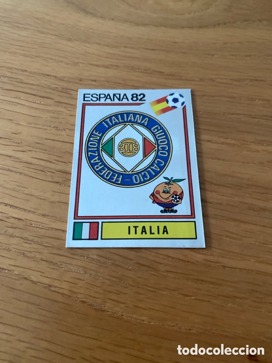 Cromos de F&uacute;tbol: Cromo panini mundial Espa&ntilde;a 82 n&uacute;mero 36 escudo Italia - Sticker album world cup Spain 1982 sede