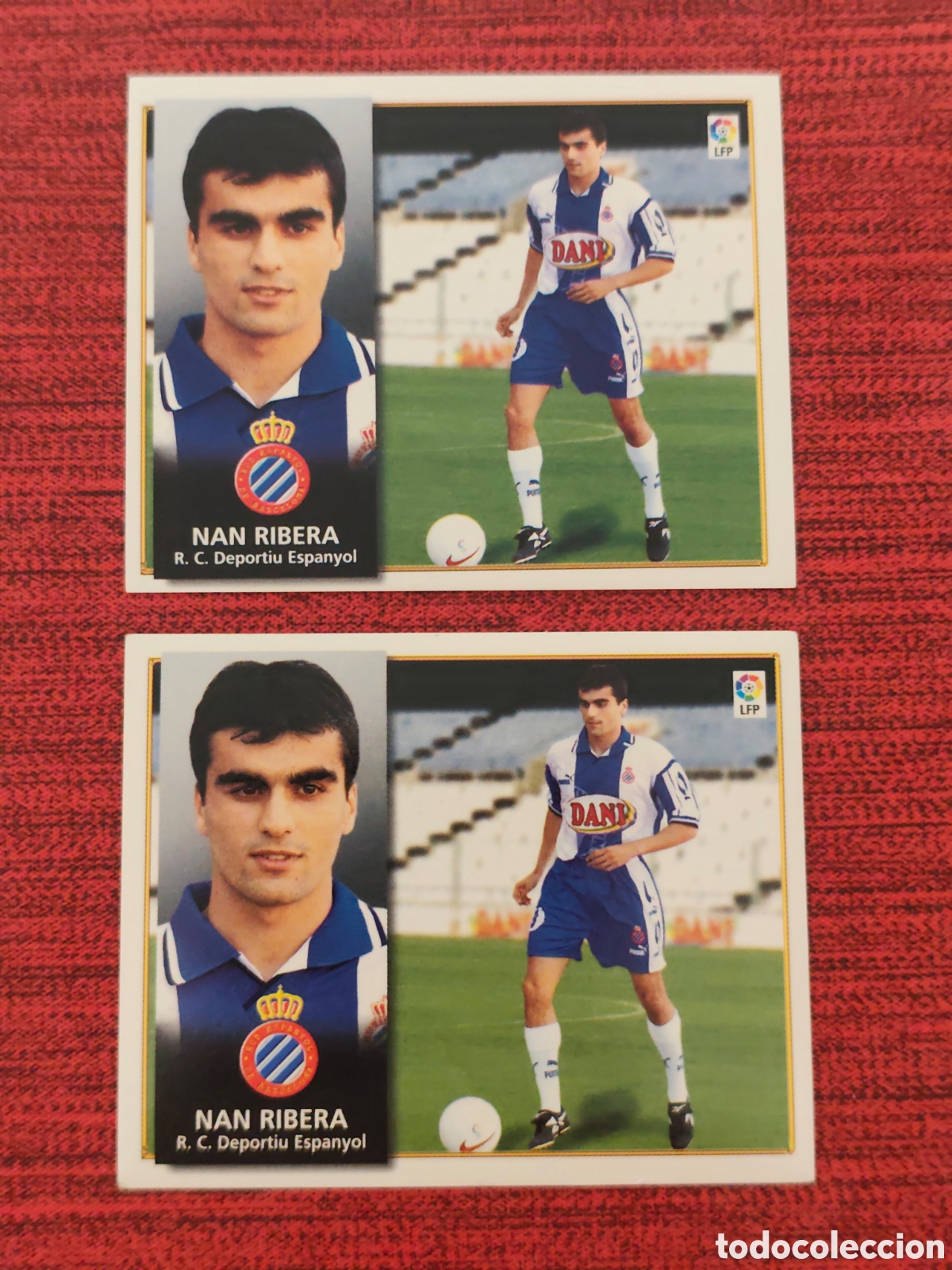 Cromos de F&uacute;tbol: DOBLE TRASERA FICHAJE 12 NAN RIBERA ESPANYOL EDICIONES ESTE 1998 1999