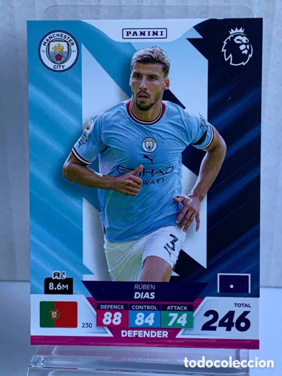 Fu&szlig;ball-Sticker: 230 R&uacute;ben Dias Manchester City Base card Panini Adrenalyn Premier XL Plus 2023