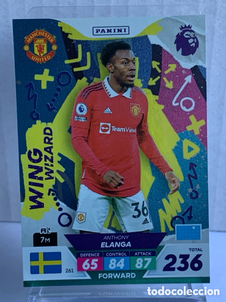 Fu&szlig;ball-Sticker: 261 Anthony Elanga Manchester United Wing Wizard Panini Adrenalyn Premier XL Plus 2023