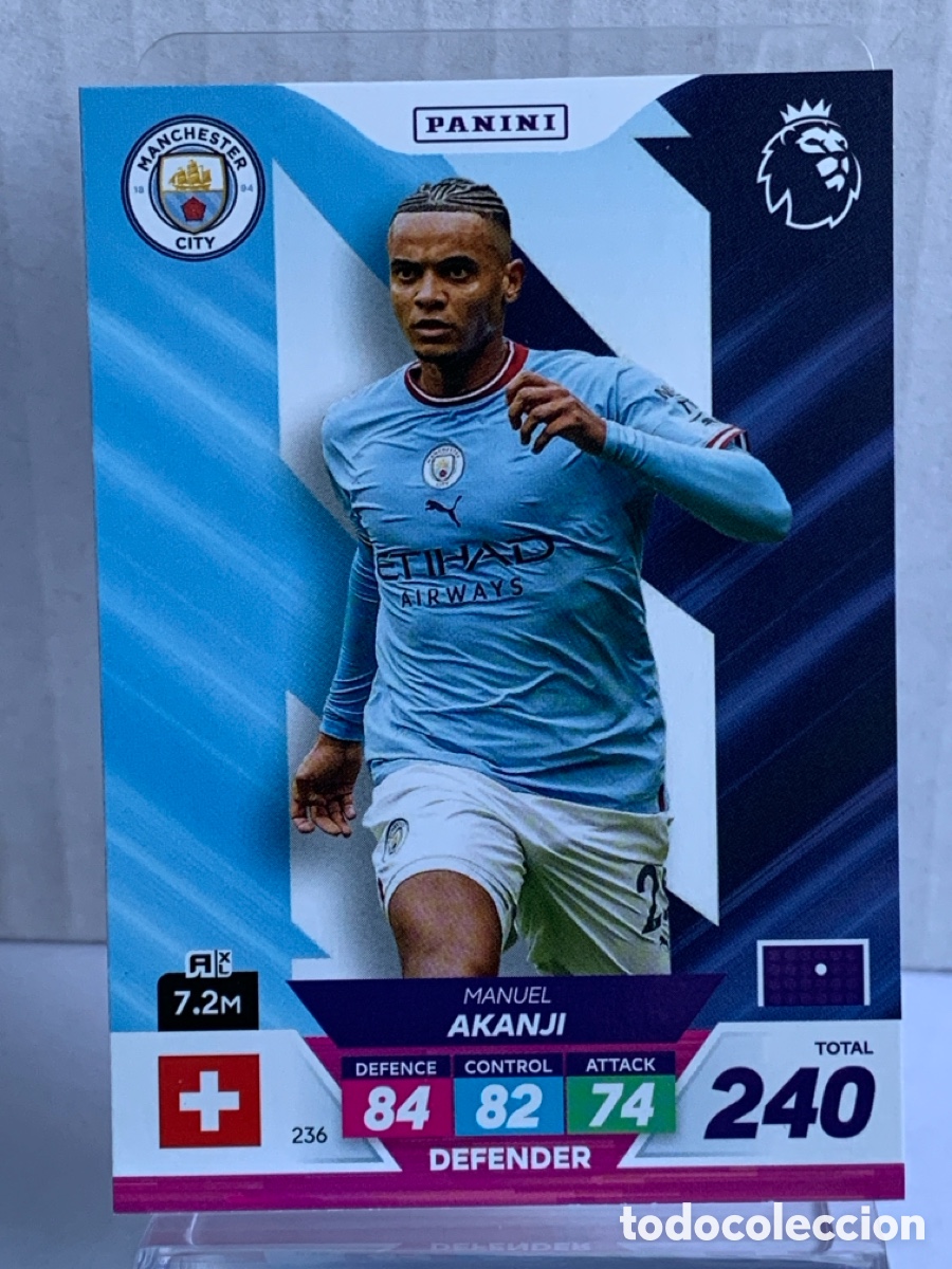 Fu&szlig;ball-Sticker: 236 Manuel Akanji Manchester City Base card Panini Adrenalyn Premier XL Plus 2023