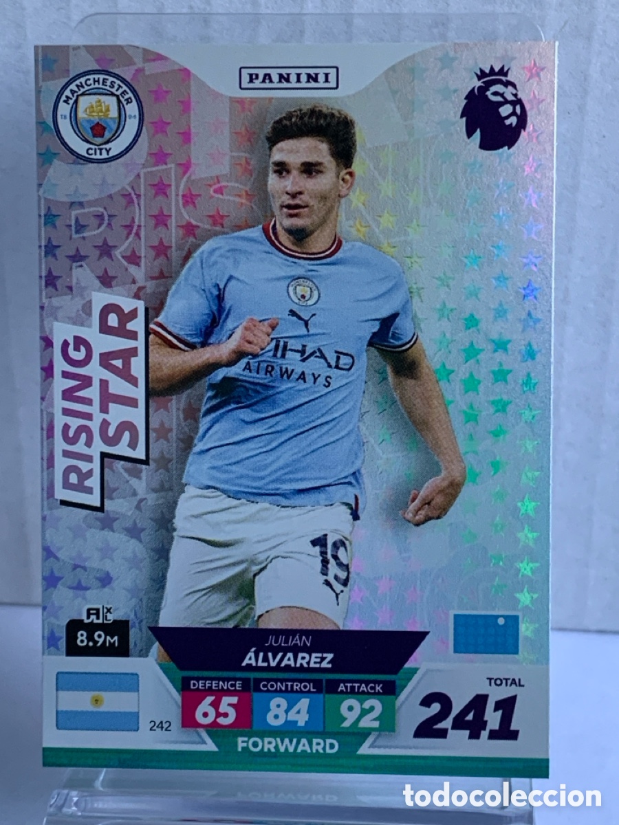 Fu&szlig;ball-Sticker: 242 Juli&aacute;n &Aacute;lvarez Manchester City Rising Star Panini Adrenalyn Premier XL Plus 2023