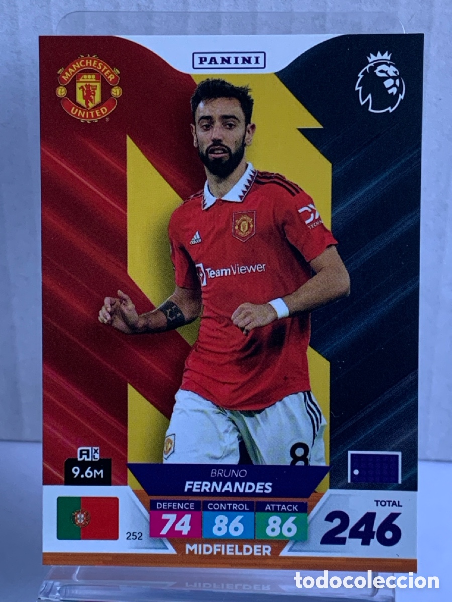 Fu&szlig;ball-Sticker: 252 Bruno Fernandes Manchester United Base card Panini Adrenalyn Premier XL Plus 2023