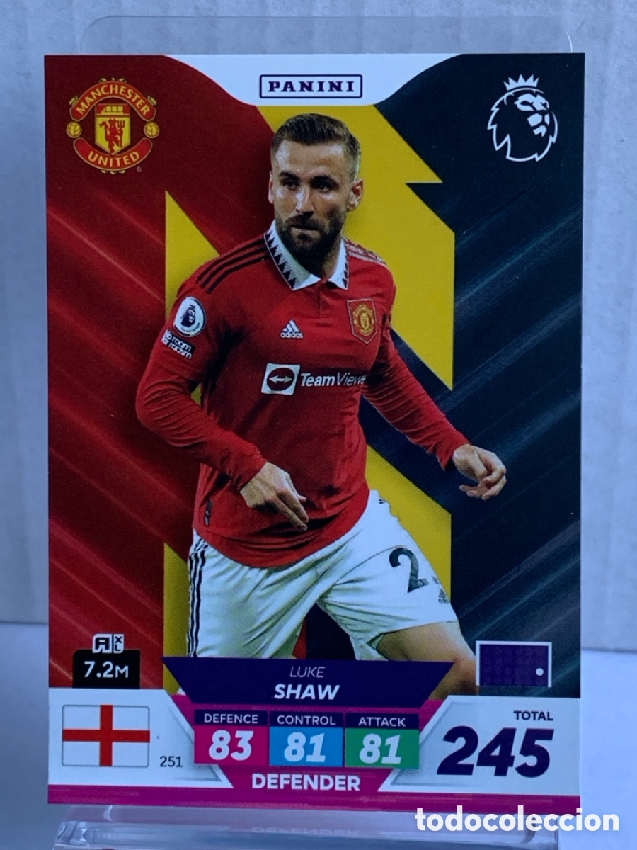 Fu&szlig;ball-Sticker: 251 Luke Shaw Manchester United Base card Panini Adrenalyn Premier XL Plus 2023