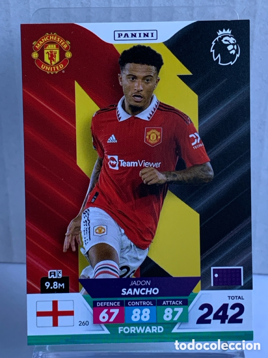 Fu&szlig;ball-Sticker: 260 Jadon Sancho Manchester United Base card Panini Adrenalyn Premier XL Plus 2023