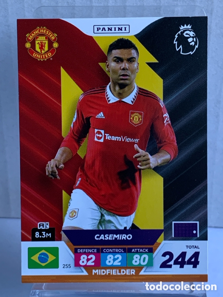 Fu&szlig;ball-Sticker: 255 Casemiro Manchester United Base card Panini Adrenalyn Premier XL Plus 2023