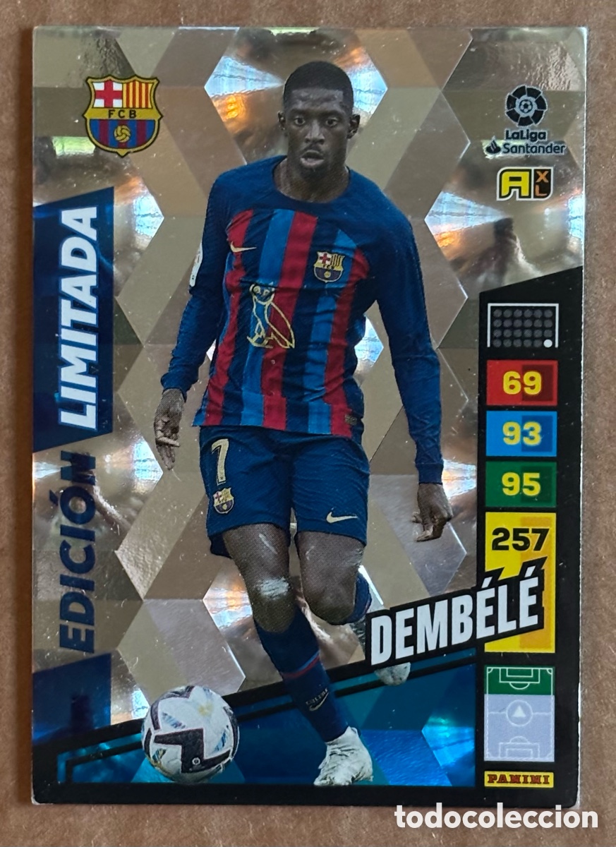 Cromos de F&uacute;tbol: DEMBEL&Eacute; (FC BARCELONA). CARTA EDICI&Oacute;N LIMITADA ADRENALYN XL LA LIGA 2022-23.