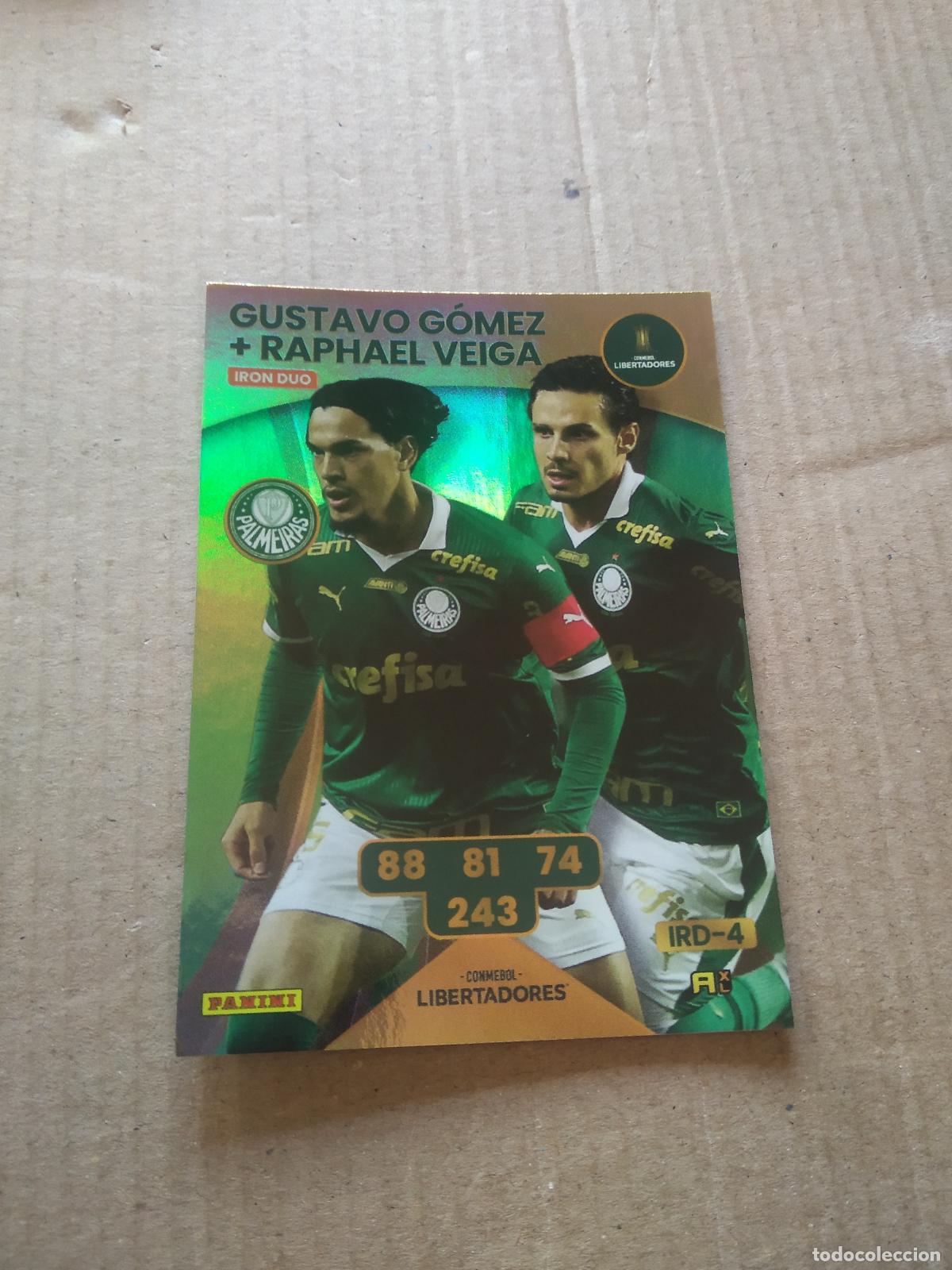 Cromos de F&uacute;tbol: GUSTAVO GOMEZ RAPHAEL VEIGA CROMO FUTBOL PANINI ADRENALYN CONMEBOL LIBERTADORES SUDAMERICANA 2024