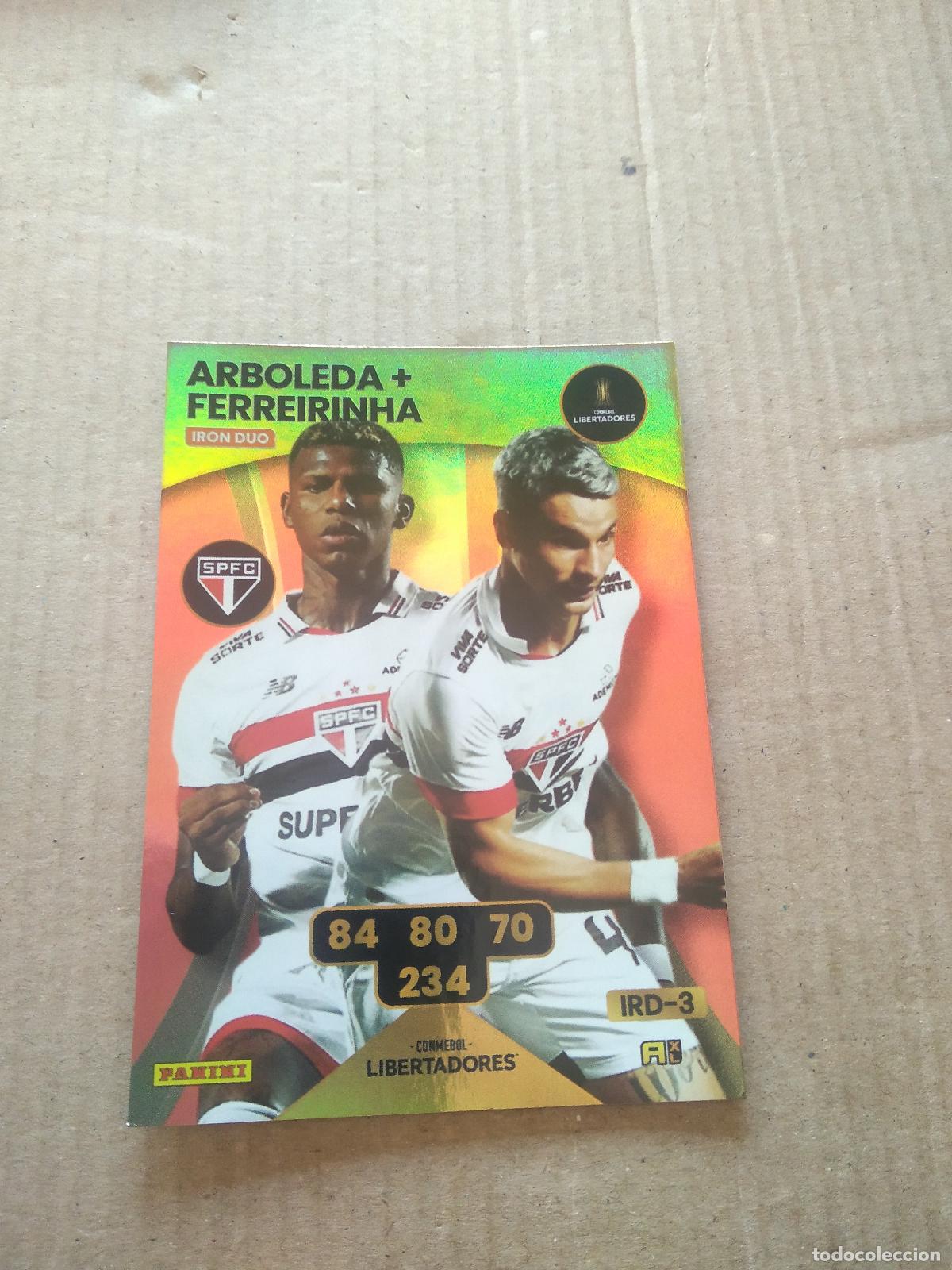 Cromos de F&uacute;tbol: ARBOLEDA FERREIRINHA CROMO FUTBOL PANINI ADRENALYN CONMEBOL LIBERTADORES SUDAMERICANA 2024