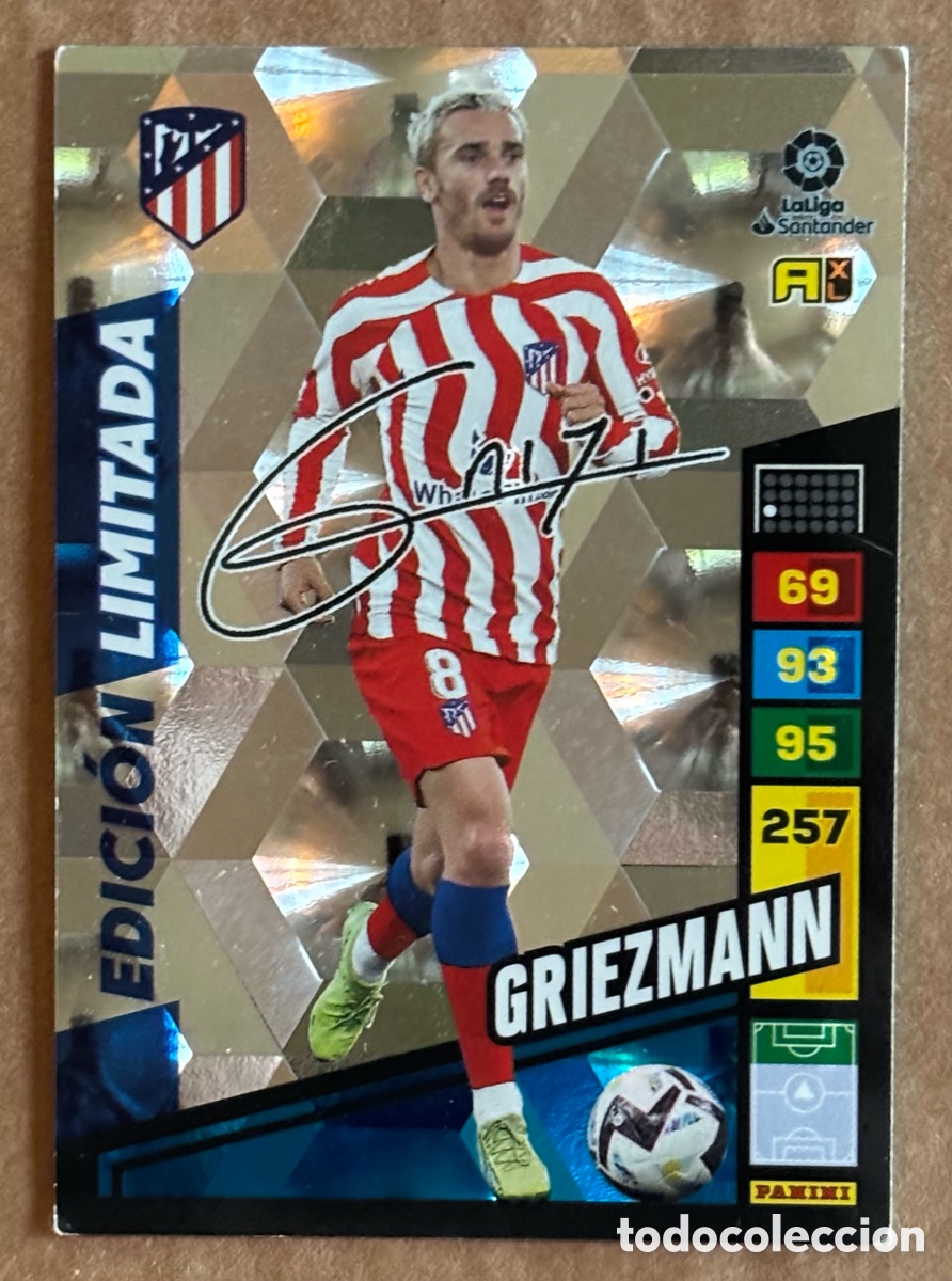 Cromos de F&uacute;tbol: GRIEZMANN (ATL&Eacute;TICO MADRID). CARTA EDICI&Oacute;N LIMITADA CON AUT&Oacute;GRAFO ADRENALYN XL LA LIGA 2022-23