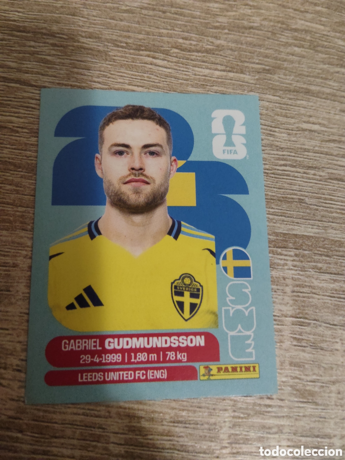 Cromos de F&uacute;tbol: Panini mundial 2026 SWE 4 Gabriel Gudmundsson Suecia
