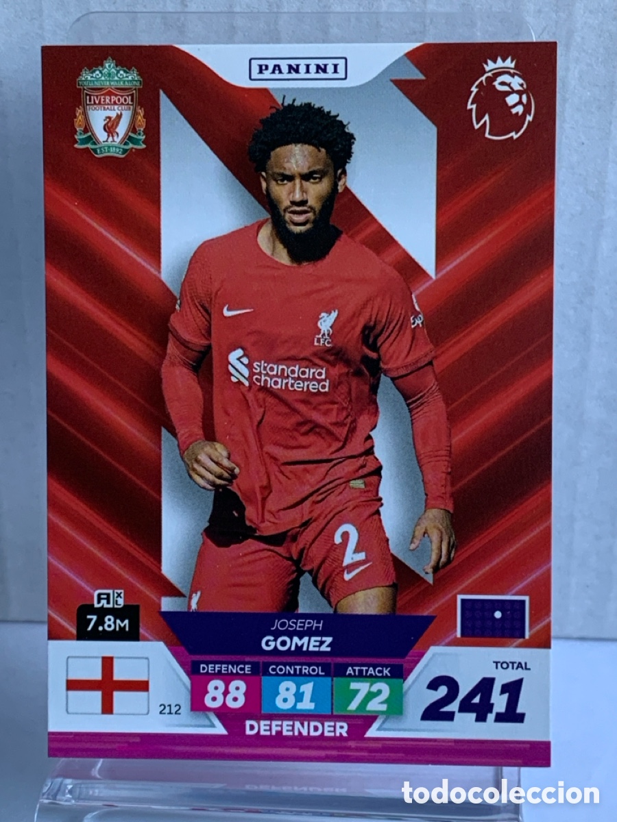 Figurine di Calcio: 212 Joe Gomez Liverpool Base card Panini Adrenalyn Premier XL Plus 2023