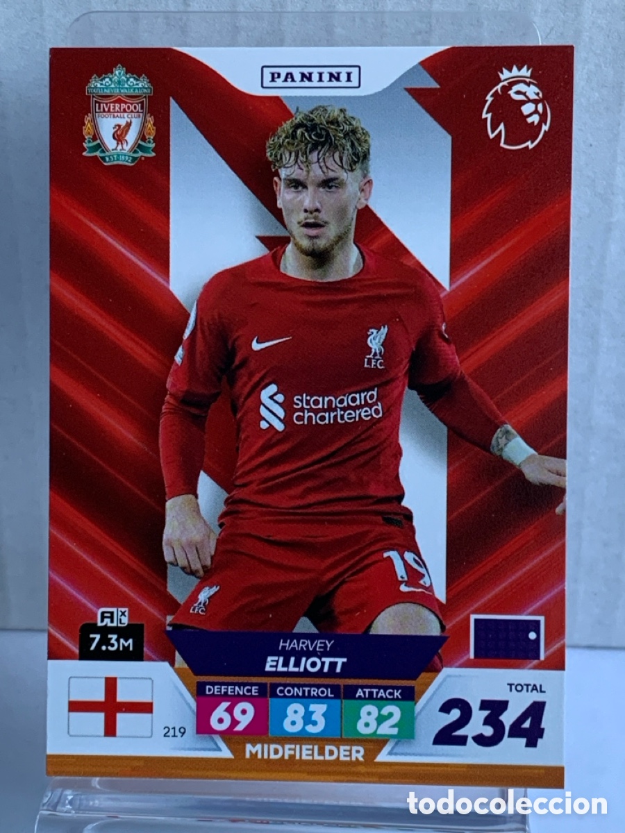 Figurine di Calcio: 219 Harvey Elliott Liverpool Base card Panini Adrenalyn Premier XL Plus 2023