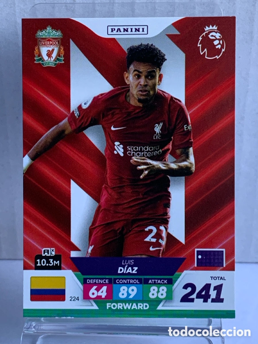 Figurine di Calcio: 224 Luis D&iacute;az Liverpool Base card Panini Adrenalyn Premier XL Plus 2023