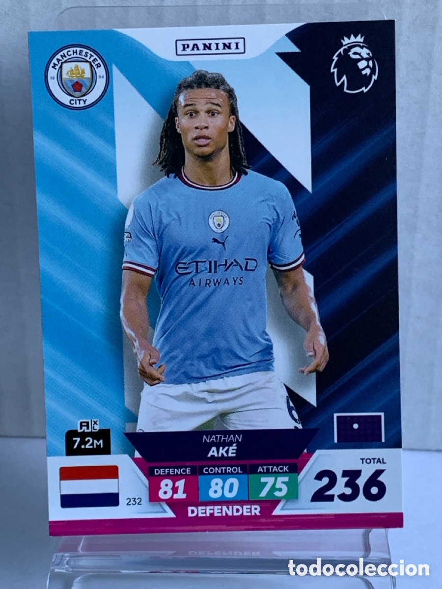Figurine di Calcio: 232 Nathan Ak&eacute; Manchester City Base card Panini Adrenalyn Premier XL Plus 2023