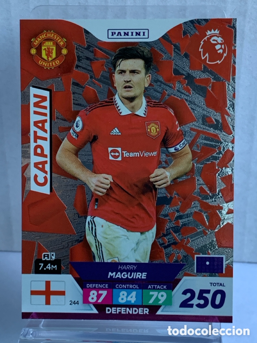 Fu&szlig;ball-Sticker: 244 Harry Maguire Manchester United Captain Panini Adrenalyn Premier XL Plus 2023