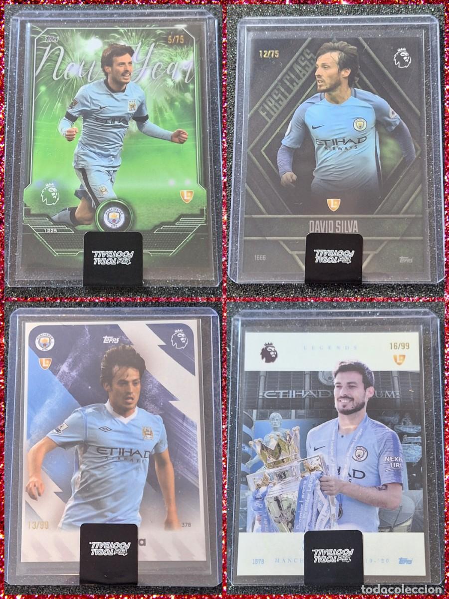 Cromos de F&uacute;tbol: Lote 4 cards David Silva Manchester City Topps Total Football