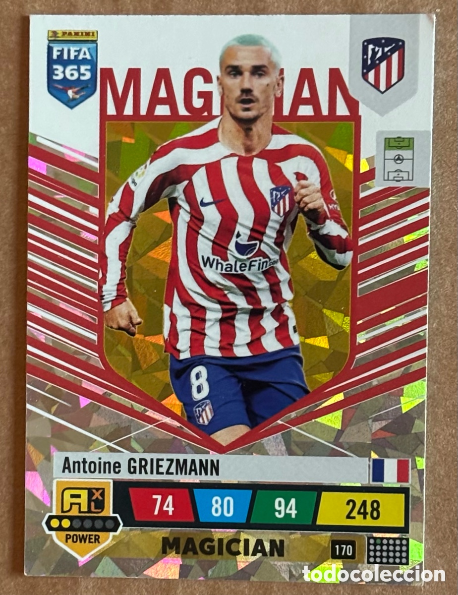 Cromos de F&uacute;tbol: GRIEZMANN (ATL&Eacute;TICO MADRID). CARTA MAGICIAN ADRENALYN XL FIFA 365 2023. #170.