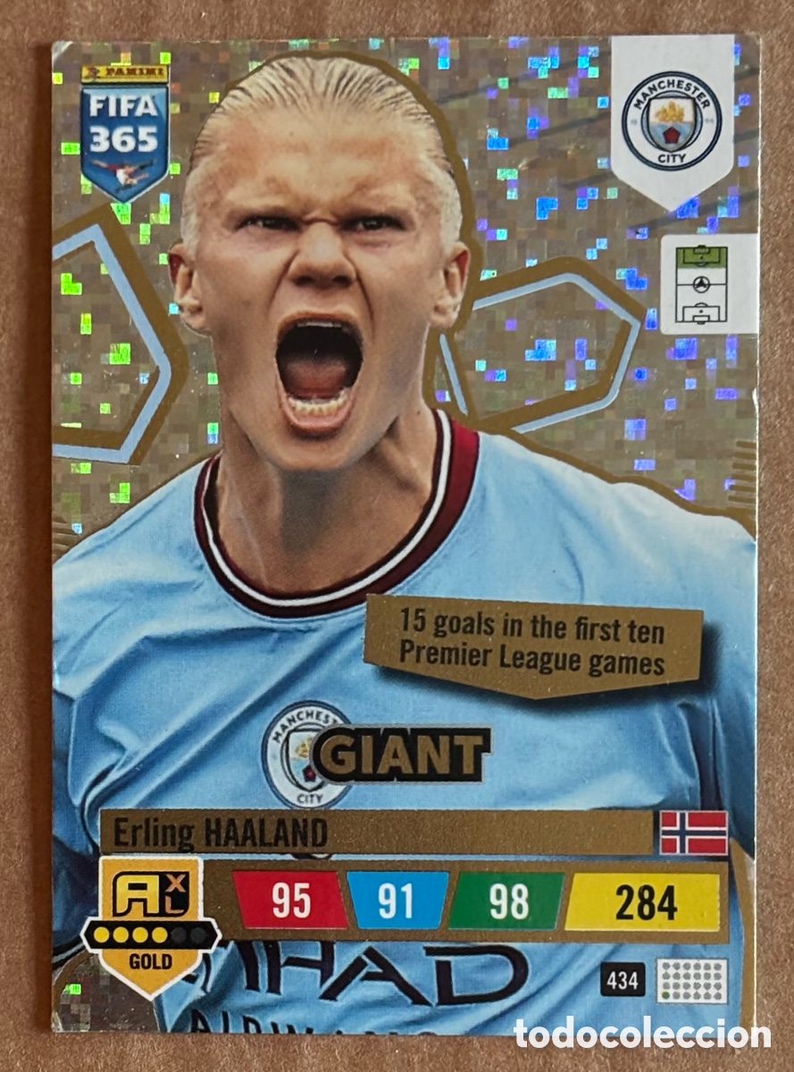 Fu&szlig;ball-Sticker: HAALAND (MANCHESTER CITY). CARTA GIANT ADRENALYN XL FIFA 365 2023. #434.