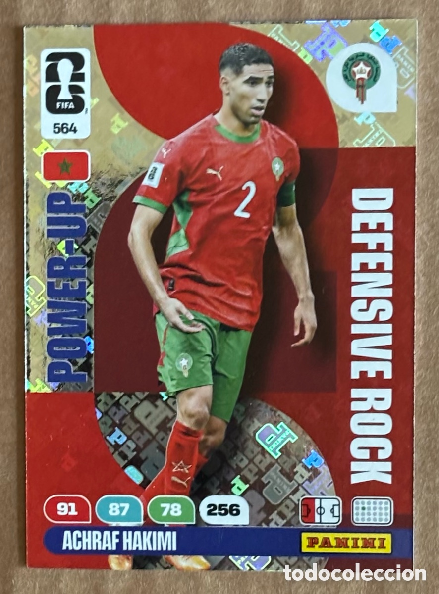Cromos de F&uacute;tbol: ACHRAF HAKIMI (MARRUECOS). CARTA POWER-UP DEFENSIVE ROCK PANINI ADRENALYN XL FIFA WORLD CUP 2026