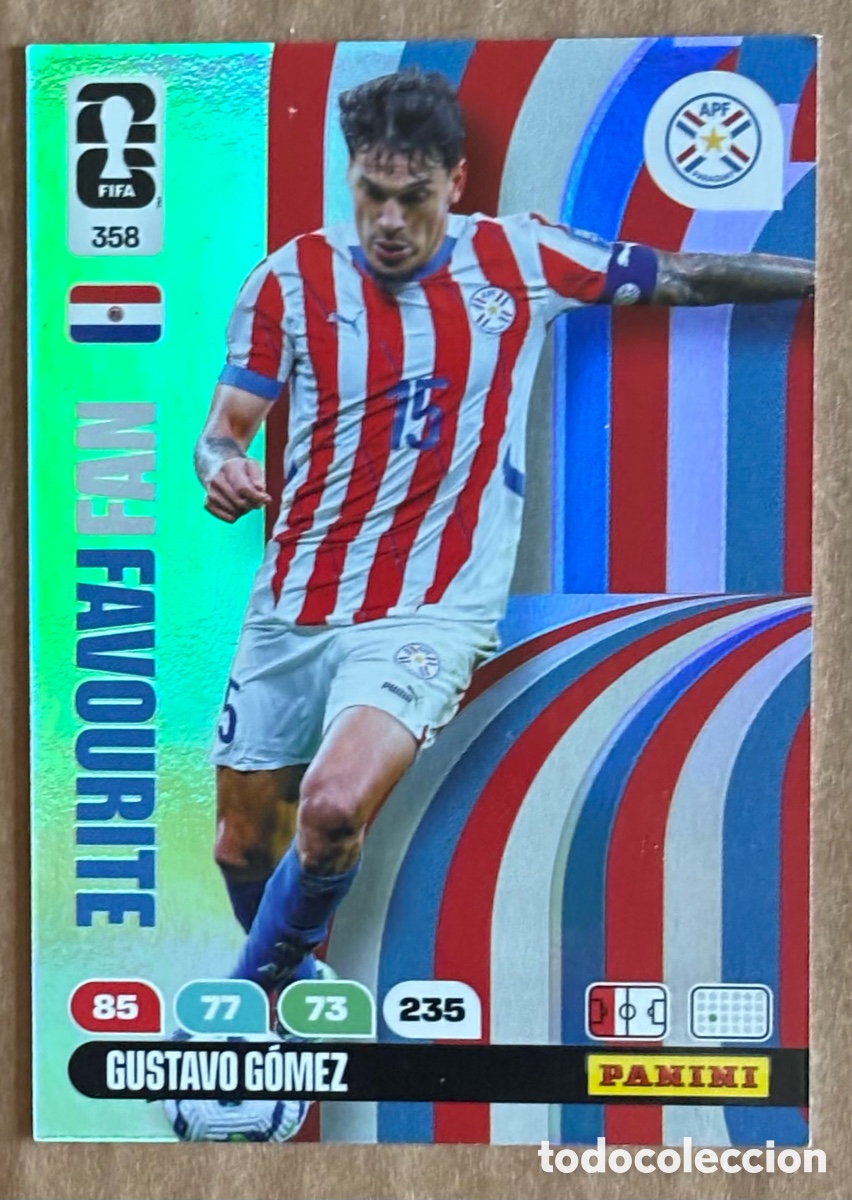 Cromos de F&uacute;tbol: GUSTAVO G&Oacute;MEZ (PARAGUAY ). CARTA FAN FAVOURITE PANINI ADRENALYN XL FIFA WORLD CUP 2026. #358.
