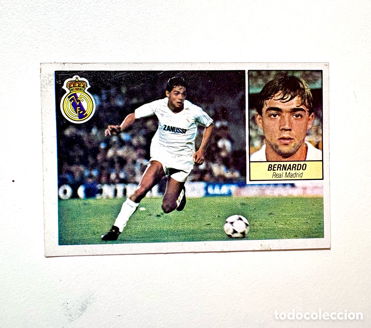 Football Stickers: Bernardo Baja DIF&Iacute;CIL Real Madrid, Editorial Este 84/85, liga 1984-85,