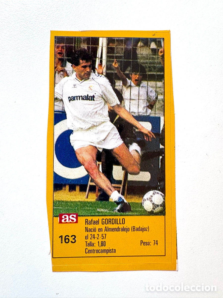 Cromos de F&uacute;tbol: Rafael Gordillo N&ordm; 163 - Real Madrid - Los Ases de la Liga 1987/88 AS . NUNCA PEGADO