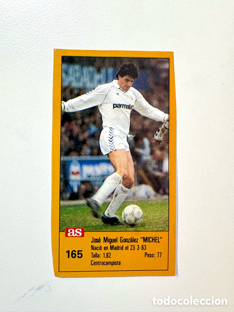 Cromos de F&uacute;tbol: M&iacute;chel N&ordm; 165 - Real Madrid - Los Ases de la Liga 1987/88 Diario AS - Nuevo/Sin Pegar