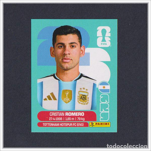 Cromos de F&uacute;tbol: FIFA WORLD CUP 2026 26 MUNDIAL PANINI CRISTIAN ROMERO ARG 4 ARGENTINA COLECCI&Oacute;N ALBUM LIGA STICKER