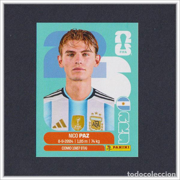 Cromos de F&uacute;tbol: FIFA WORLD CUP 2026 26 MUNDIAL PANINI NICO PAZ ARG 14 ARGENTINA COLECCI&Oacute;N ALBUM LIGA STICKER