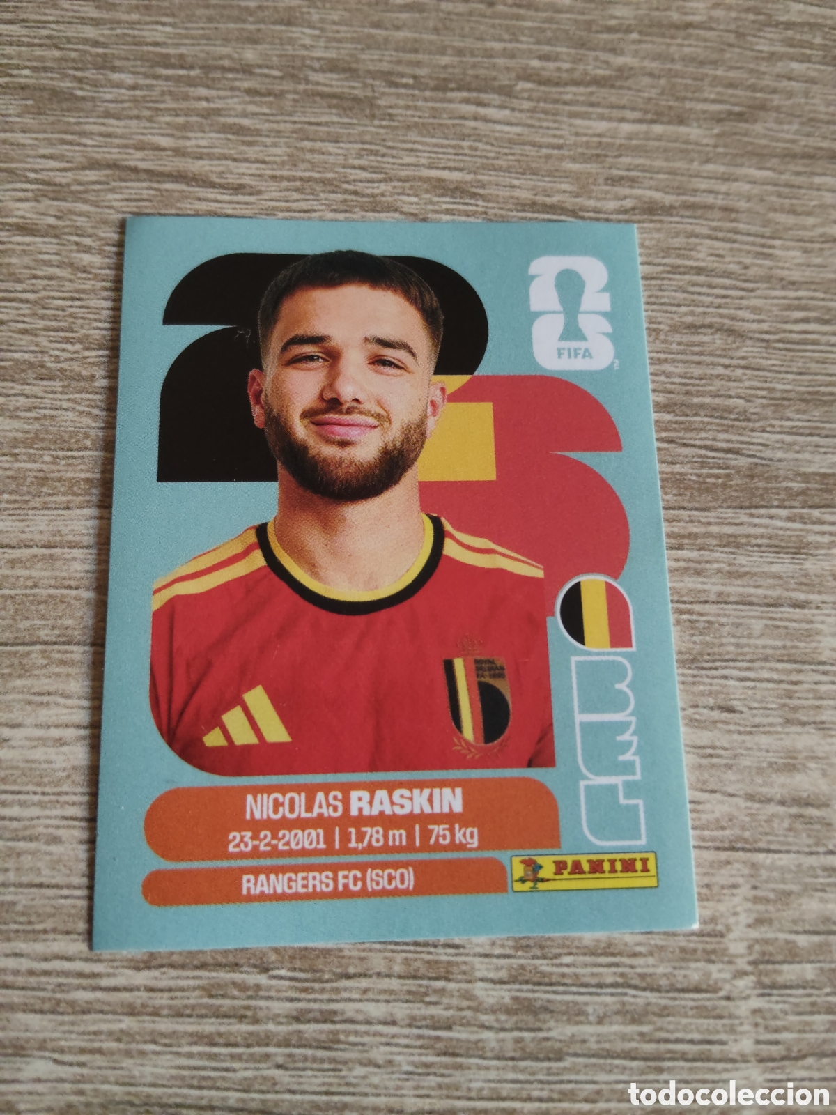 Cromos de F&uacute;tbol: Panini mundial 2026 BEL 11 Nicolas Raskin B&eacute;lgica