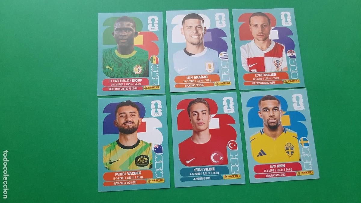 Figurine di Calcio: (PANINI) LOTE DE 6 CROMOS PANINI MUNDIAL 2026 FIFA