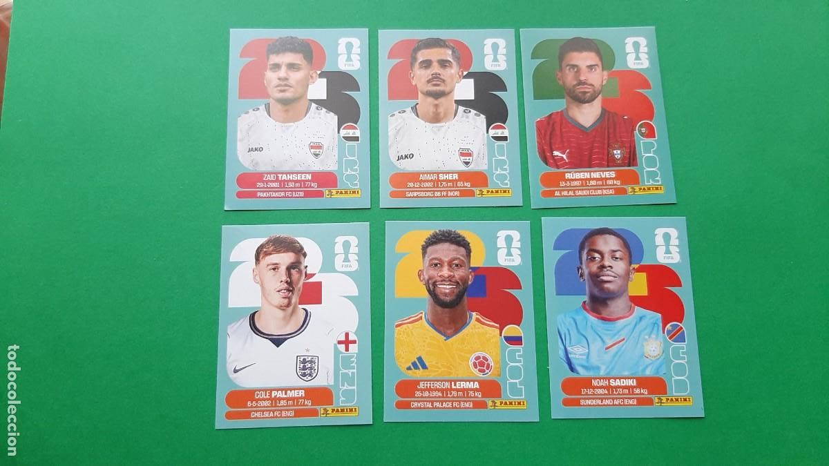 Cromos de Futebol: (PANINI) LOTE DE 6 CROMOS PANINI MUNDIAL 2026 FIFA